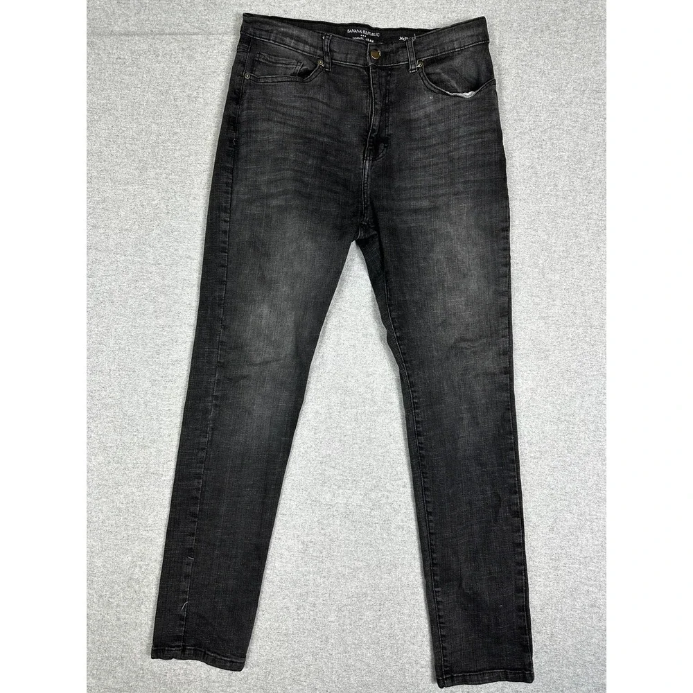 Banana Republic Travel Jean Mens 36x32 Black Slim Fit Stretch Denim
